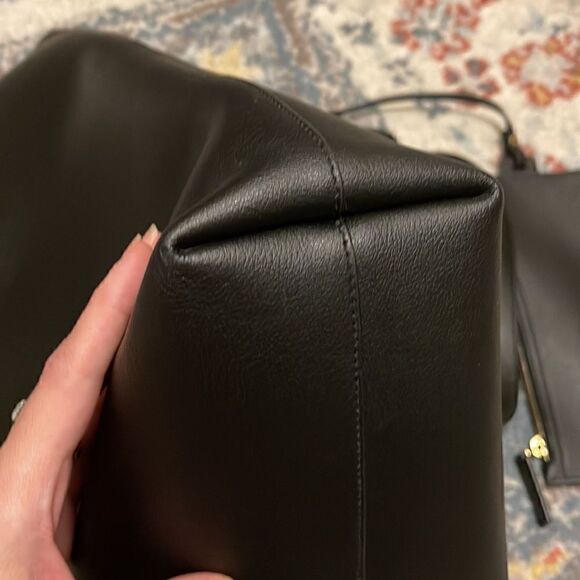 SAINT LAURENT North/South Leather Shopping Bag Tote w/ pouch - Picture 15 of 16